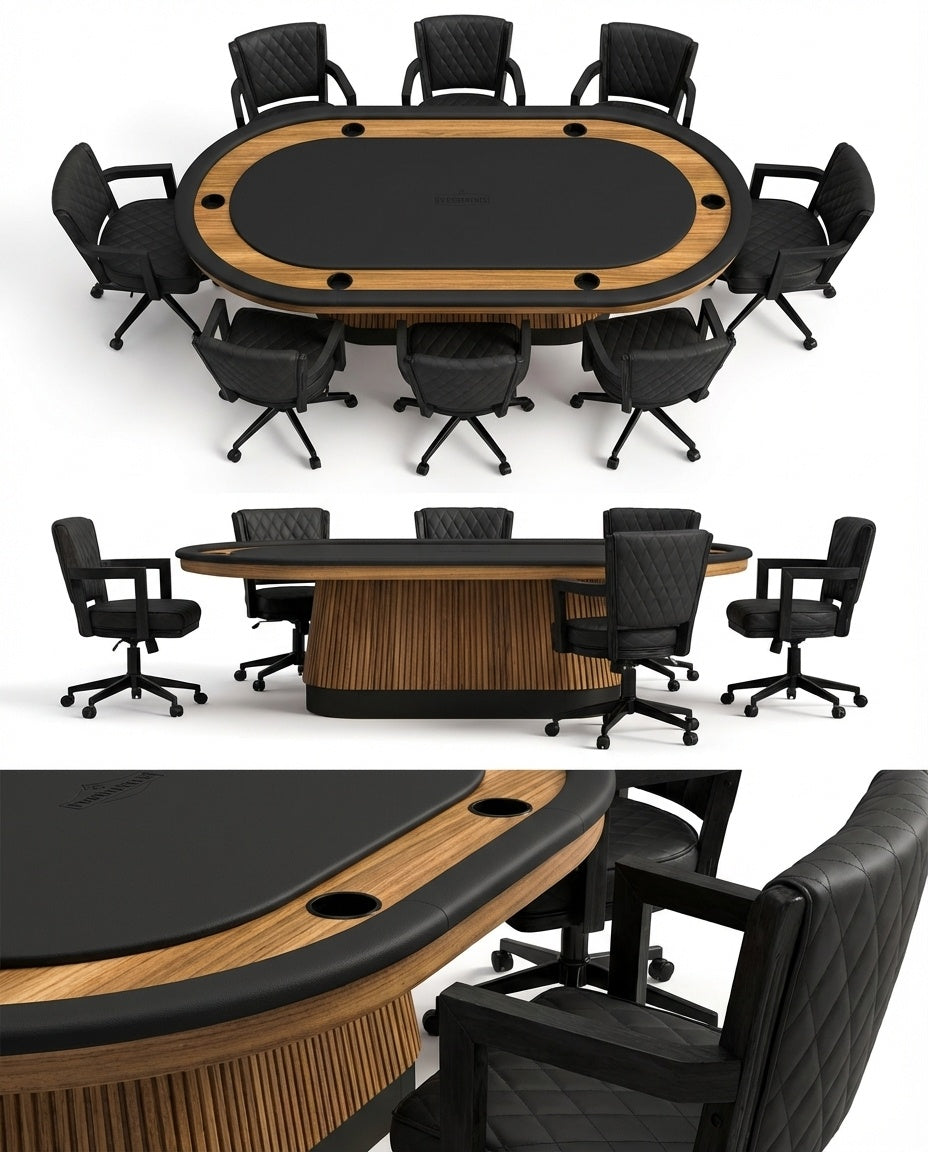 PROHIBITION SERIES SWIVEL GAME CHAIR - PROGCHR Poker Chair Black Texas Holdem