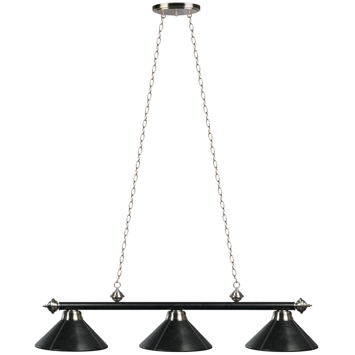 LEATHER BILLIARD LIGHT - BLACK - B54-LTHR-BLK-chain