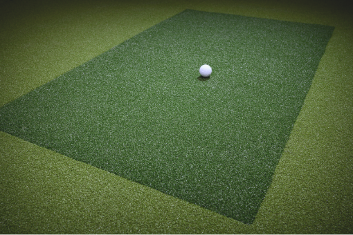 Commercial golf simulator hitting mat