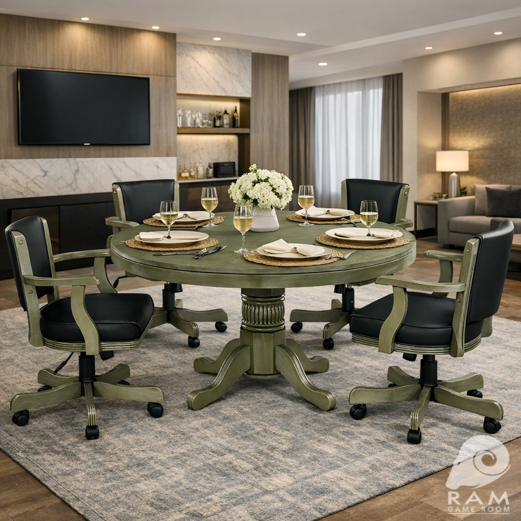 SWIVEL GAME CHAIR - GTBL48 SL + GCHR2 SL x4 DINING SET 3
