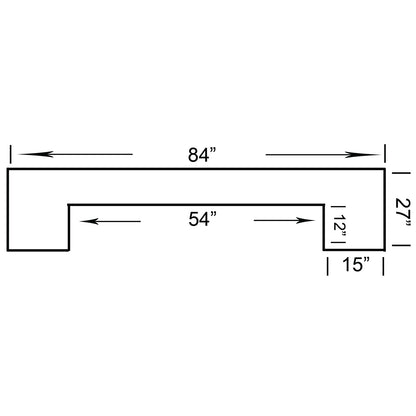 84" DRY BAR - DBAR84-BARTOP-DIMENSIONS