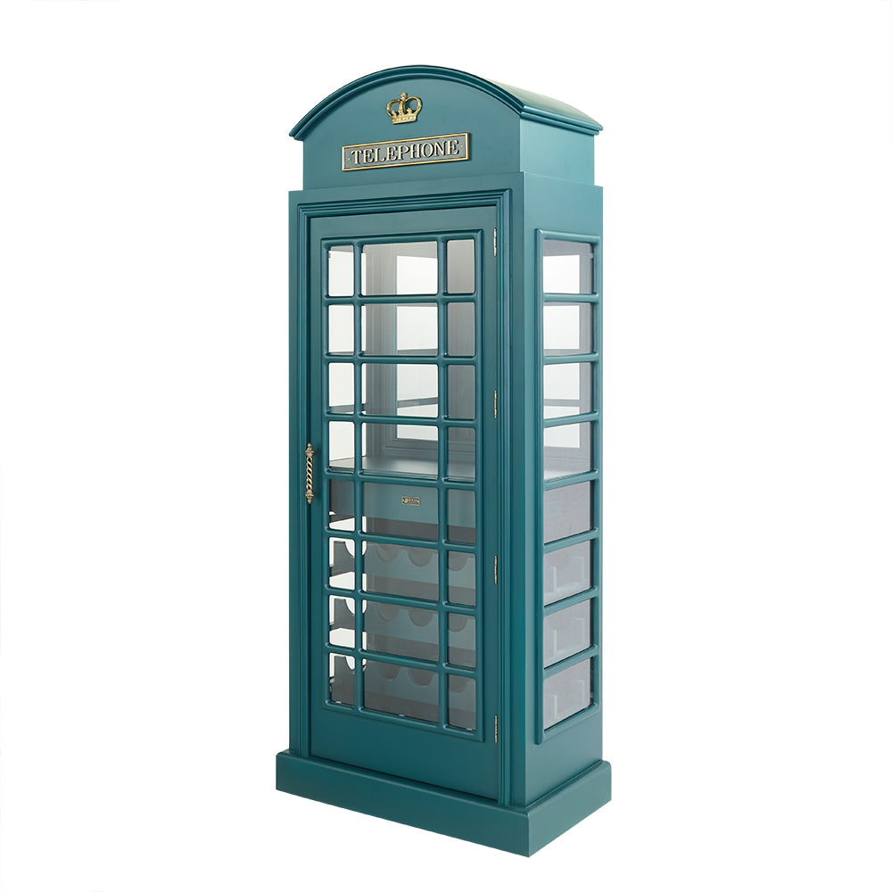 OLD ENGLISH TELEPHONE BOOTH BAR CABINET - OEBRCB-GRN-2