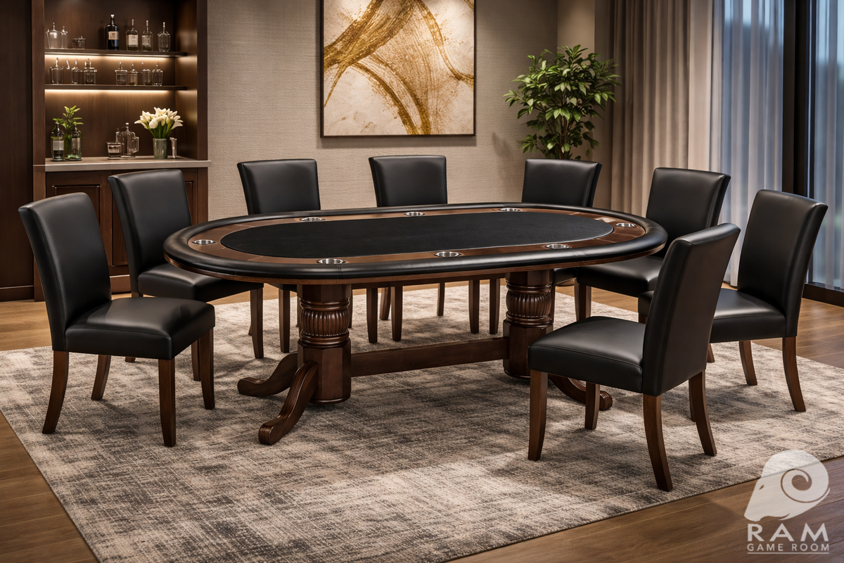 84" TEXAS HOLD'EM GAME TABLE - GTBL84 CAP + GCHR3 CAP x8 GAME SET