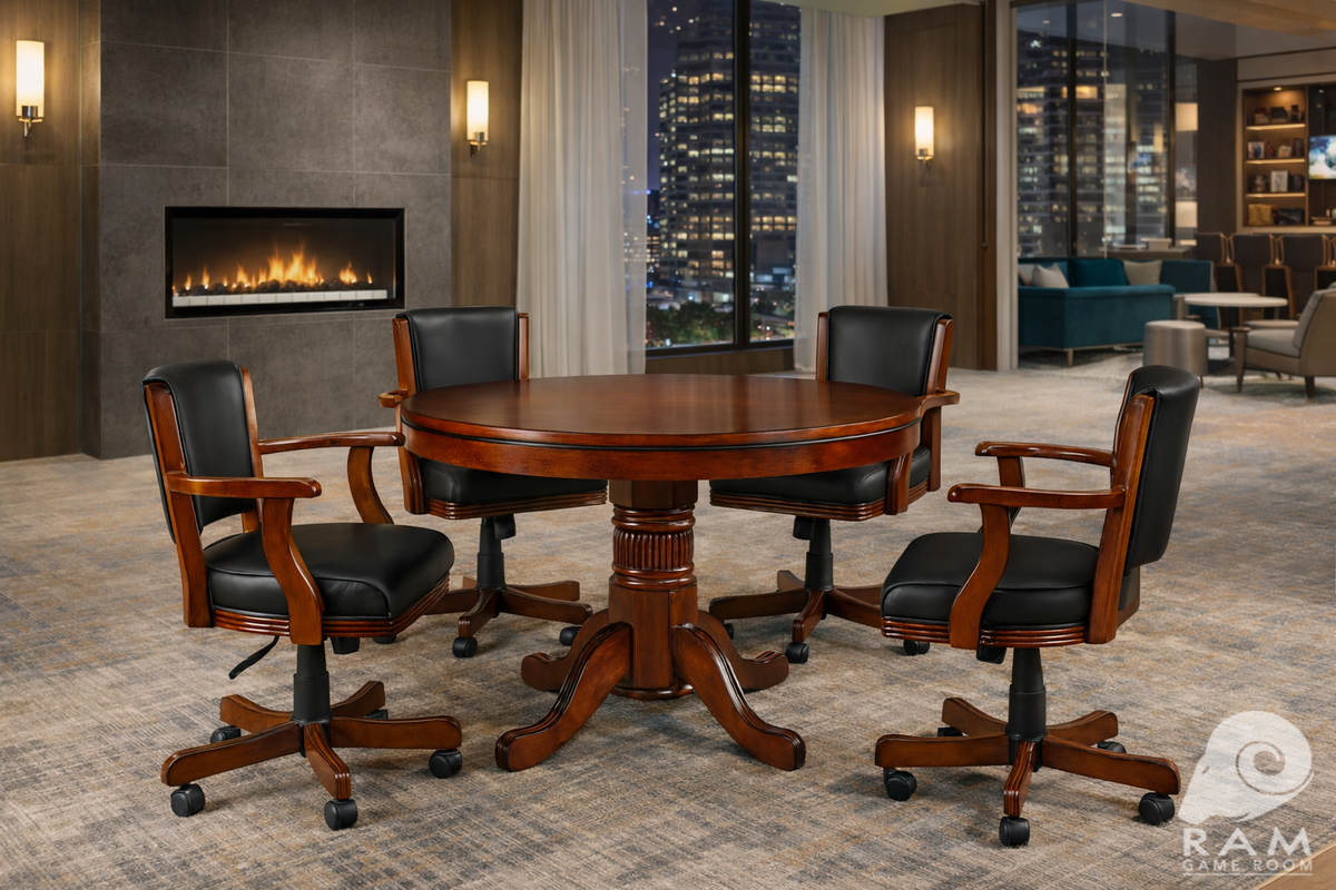 48" 2 IN 1 GAME TABLE - GTBL48 CN + GCHR2 CN x4 DINING SET 3