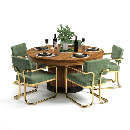 PROHIBITION SERIES 60" POKER TABLE DINING TOP - PRO60DIN-W with Green Chairs