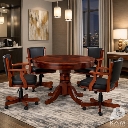 SWIVEL GAME CHAIR - GTBL48 ET + GCHR2 ET x4 DINING SET 3