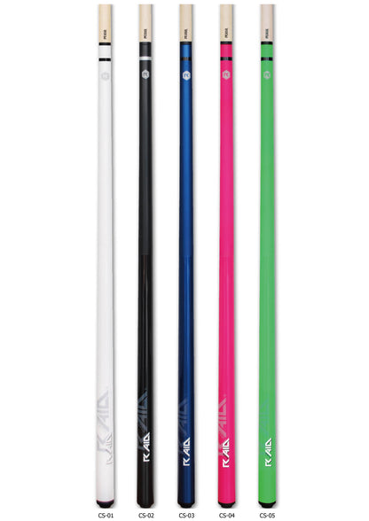 RAID COLORZ S SERIES SOLID 2-PIECE 58" POOL CUE - CS SERIES - 1