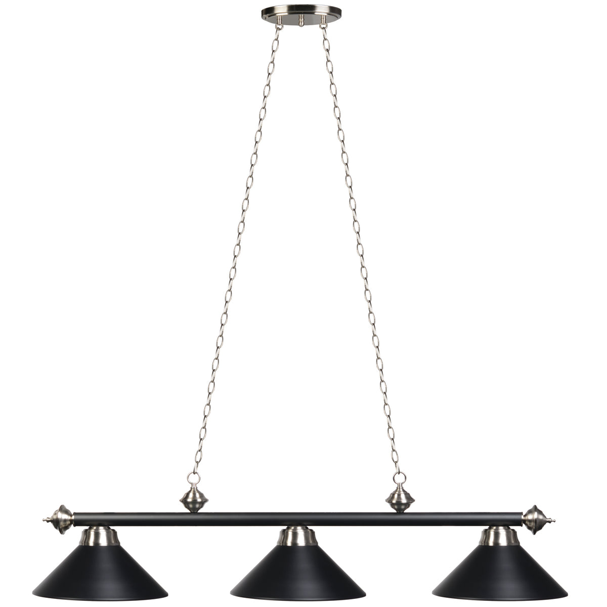 54" 3LT BILLIARD LIGHT - PR54-MB-ST-chain