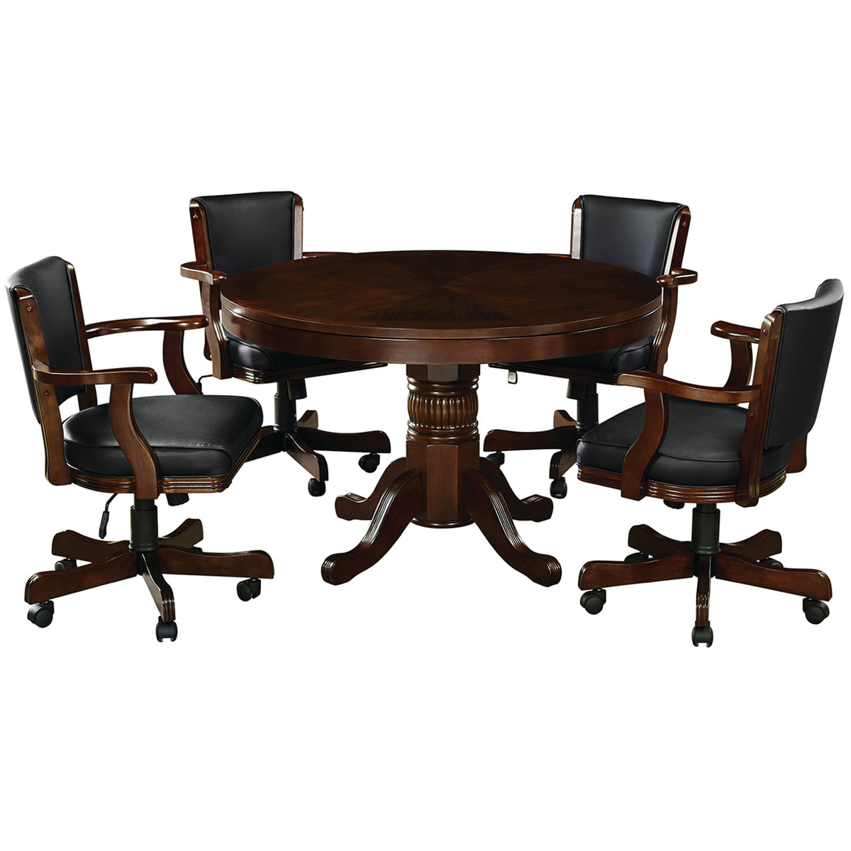 48" 2 IN 1 GAME TABLE - GTBL48-CAP+GCHR2-CAP-DINING-SET