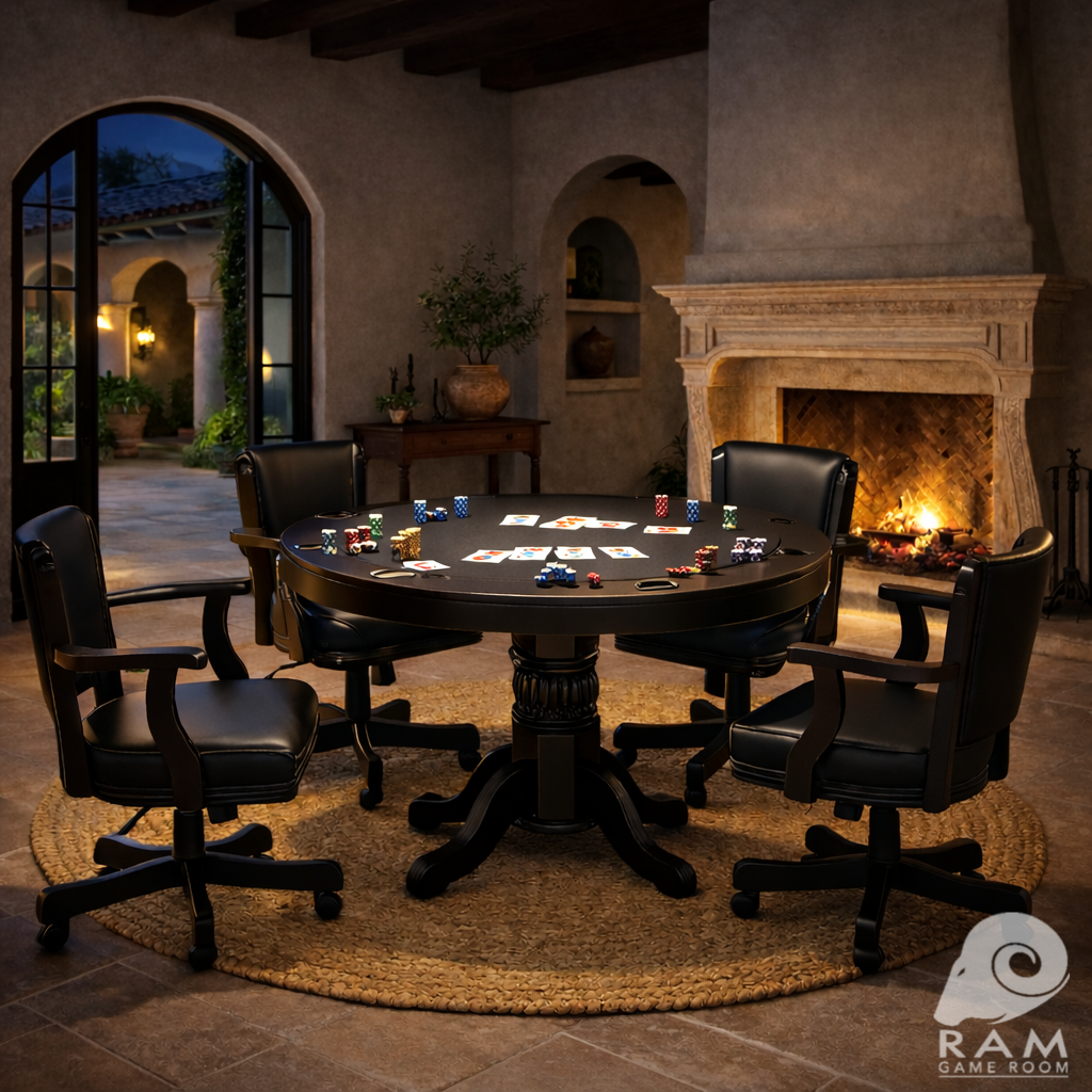 SWIVEL GAME CHAIR - GTBL48 BLK + GCHR2 BLK x4 GAME SET 4