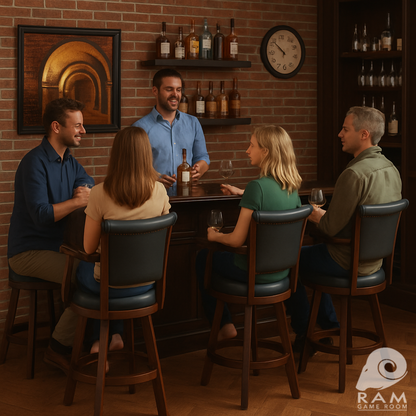 84" DRY BAR - DBAR84 CAP + BSTL2 CAP X 3 WITH PEOPLE