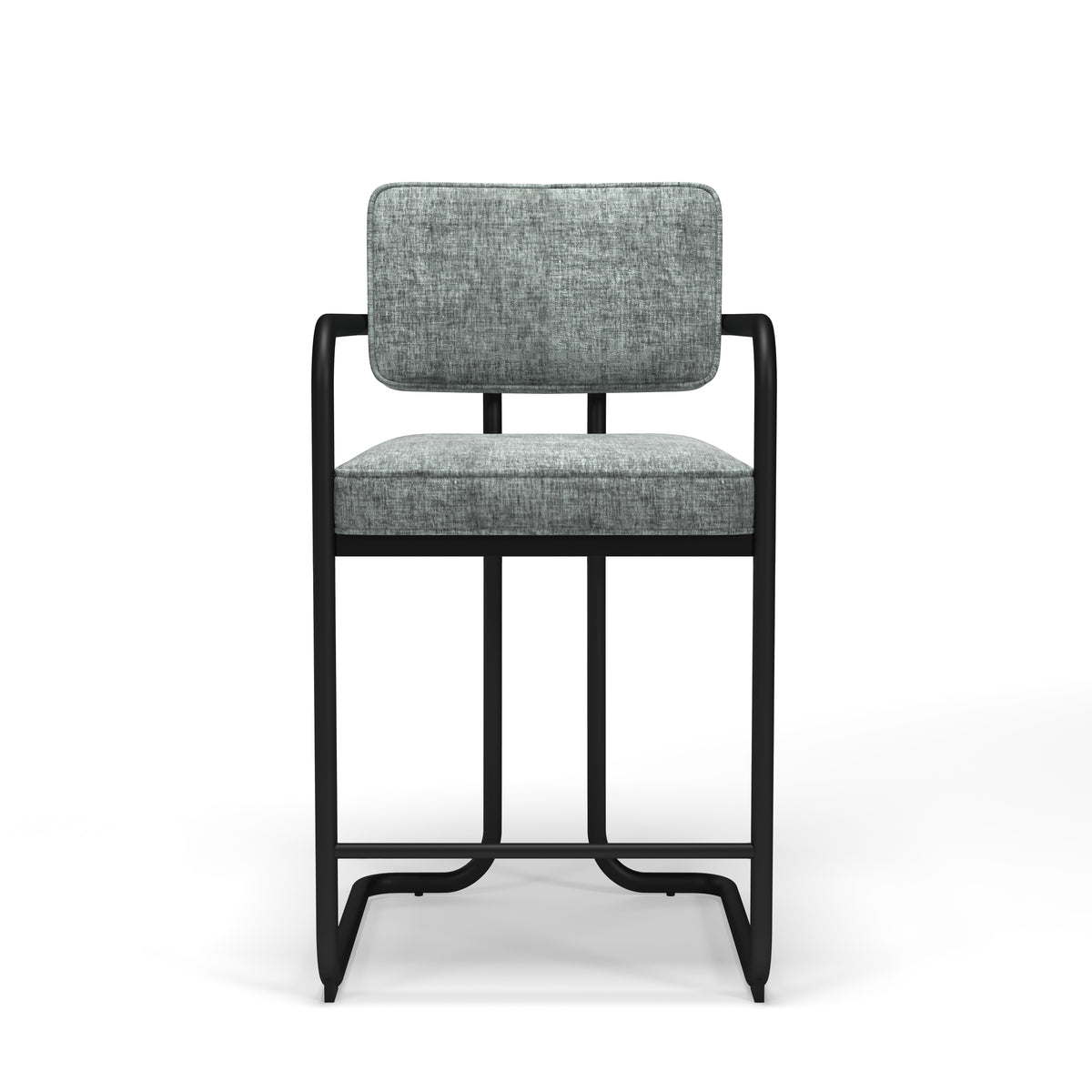 PROHIBITION SERIES BARSTOOL W/ARMS - Grey stool Front