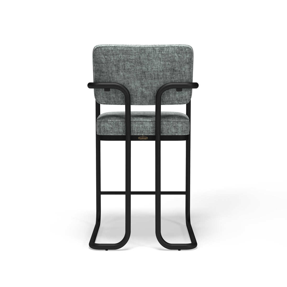 PROHIBITION SERIES BARSTOOL W/ARMS - Grey stool Back