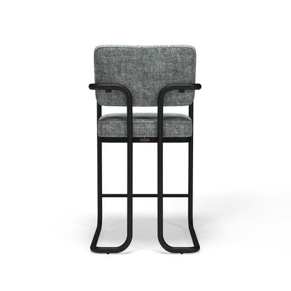 PROHIBITION SERIES BARSTOOL W/ARMS - Grey stool Back