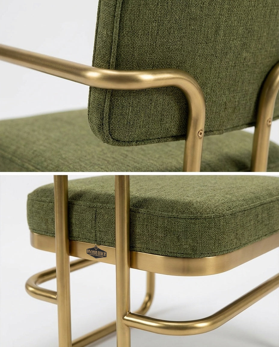 PROHIBITION SERIES SWIVEL GAME CHAIR - Green Prohibition Poker Chair