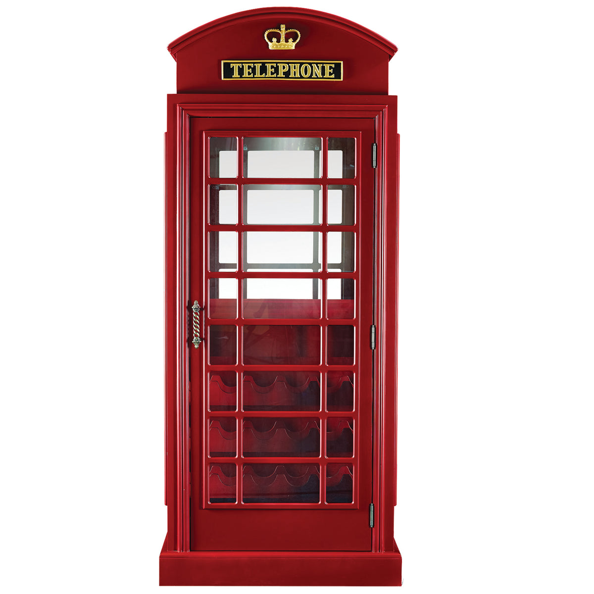 OLD ENGLISH TELEPHONE BOOTH BAR CABINET - OEBRCB-CLOSED-WLIGHT