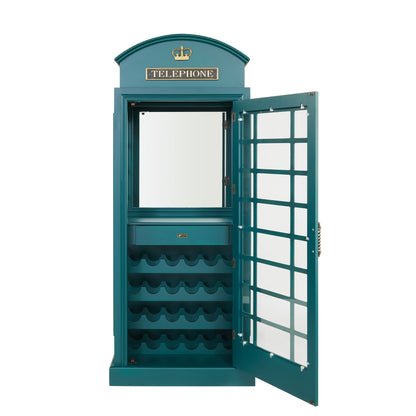 OLD ENGLISH TELEPHONE BOOTH BAR CABINET - OEBRCB-GRN-3