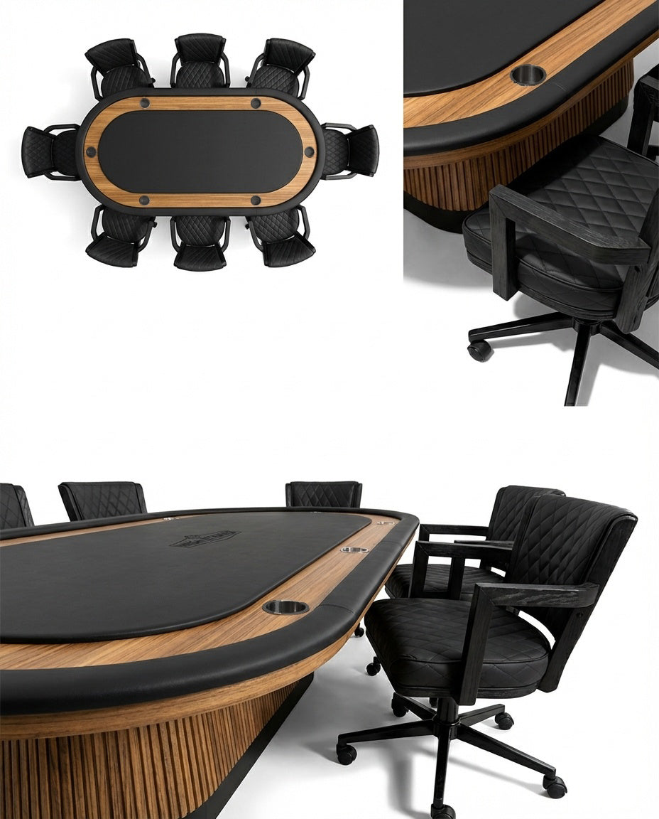 PROHIBITION SERIES SWIVEL GAME CHAIR - PROGCHR Black Texas Holdem