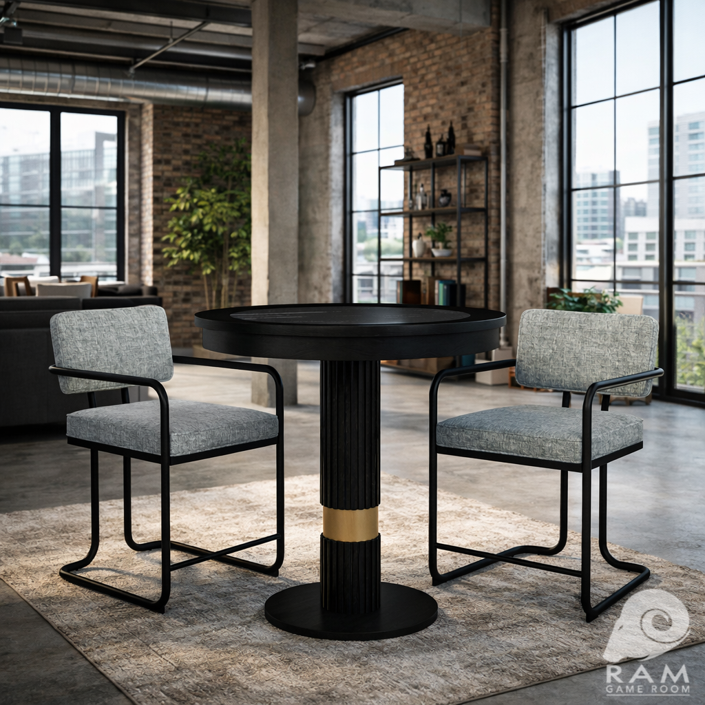 PROHIBITION SERIES PUB TABLE - PROPUB-B + PROBSTL2ARMS-GRY x2 SET