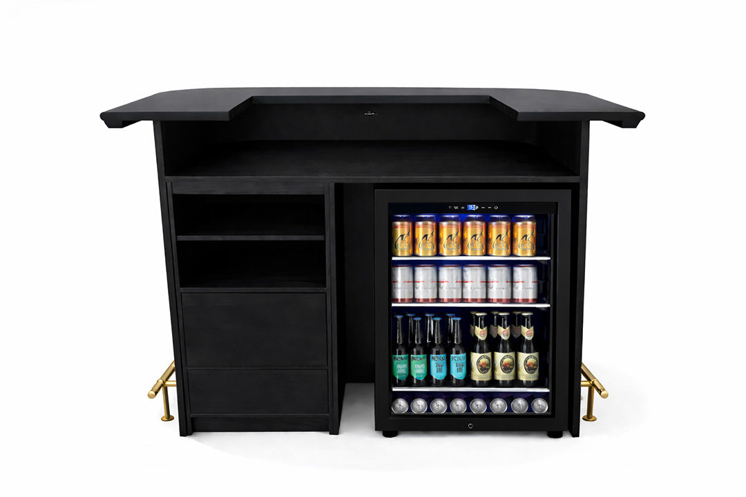 PROHIBITION SERIES 60" COCKTAIL BAR - Prohinition 60 inch Home Bar fridge BLK