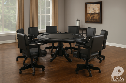SWIVEL GAME CHAIR - GTBL60 BLK + GCHR2 BLK x8 GAME