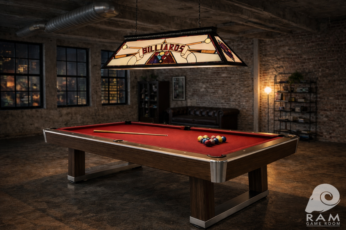 44" BILLIARD LIGHT WITH KD FRAME - BILLIARDS KD RED (Industrial loft)