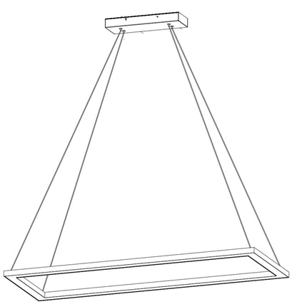 48" RECTANGLE LED BILLIARD LIGHT - LEDGM-48 Light Fixture Comlete fixture