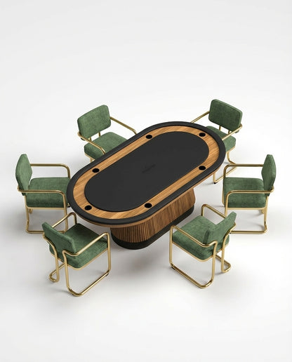 PROHIBITION SERIES SWIVEL GAME CHAIR - Green Poker Chair & Walnut Texas Holdem