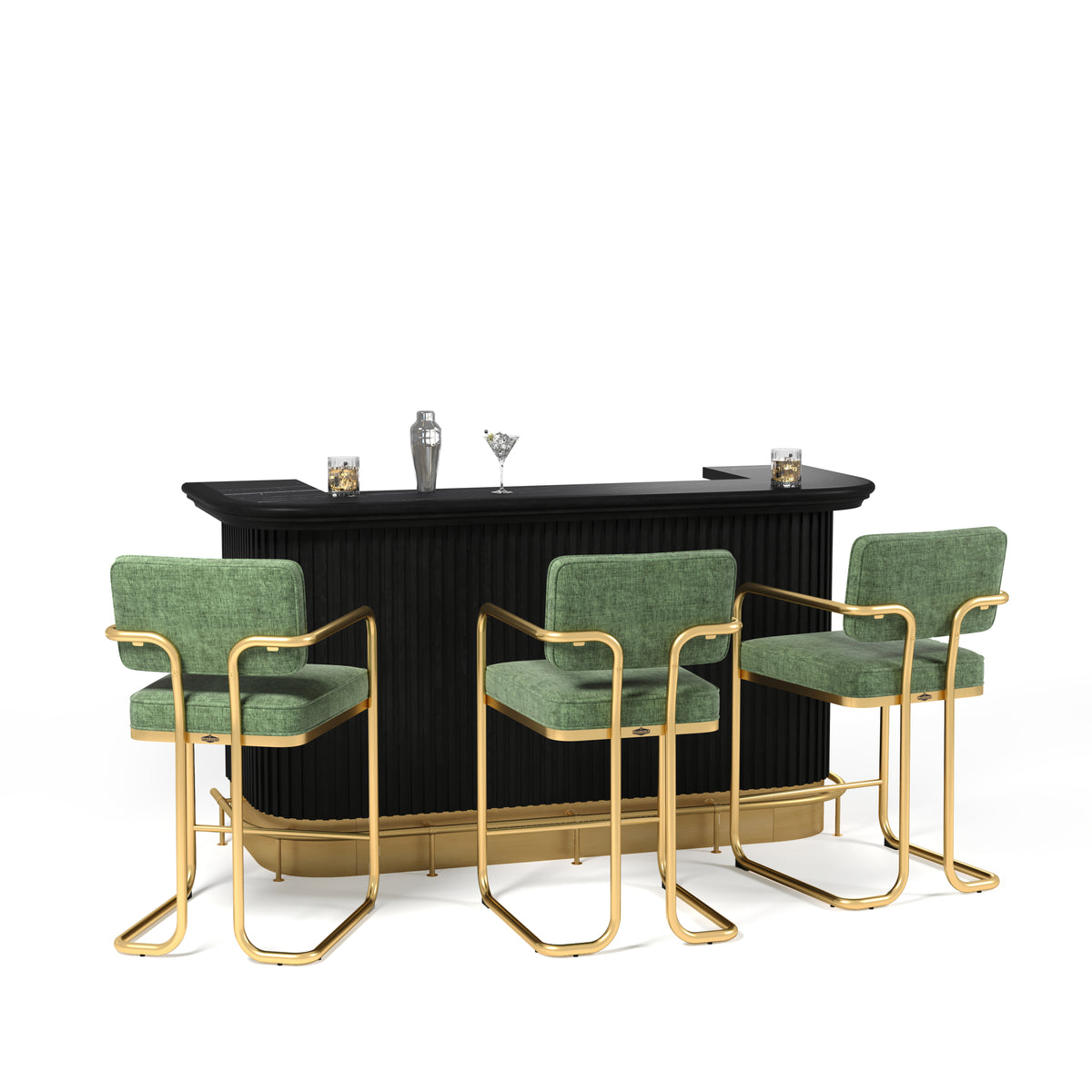 PROHIBITION SERIES 84" COCKTAIL BAR - Green