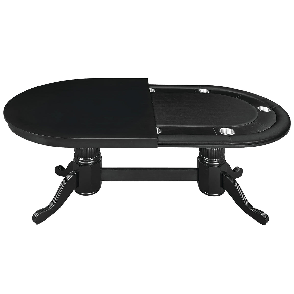 84" TEXAS HOLD'EM GAME TABLE - GTBL84-BLK-HALF