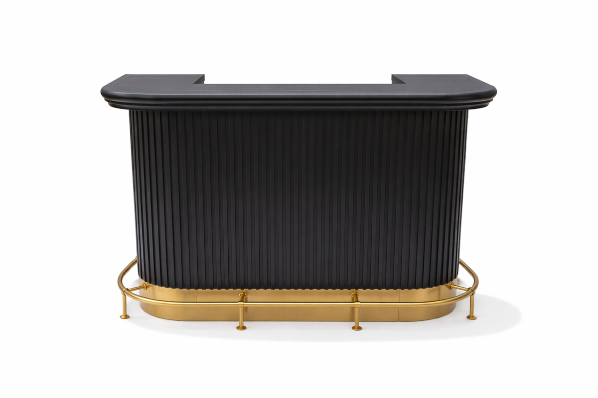 PROHIBITION SERIES 60" COCKTAIL BAR - Prohibition 60 BAR BLACK FRONT