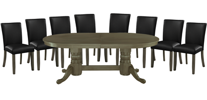 84" TEXAS HOLD'EM GAME TABLE - GTBL84SL-WT&GCHR3SL-X8-DINING-SET