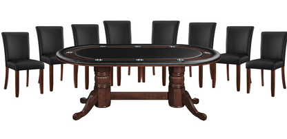 DINING TOP FOR 84" TEXAS HOLD'EM GAME TABLE - GTBL84CAP-WT&GCHR3CAP-X8-GAME-SET