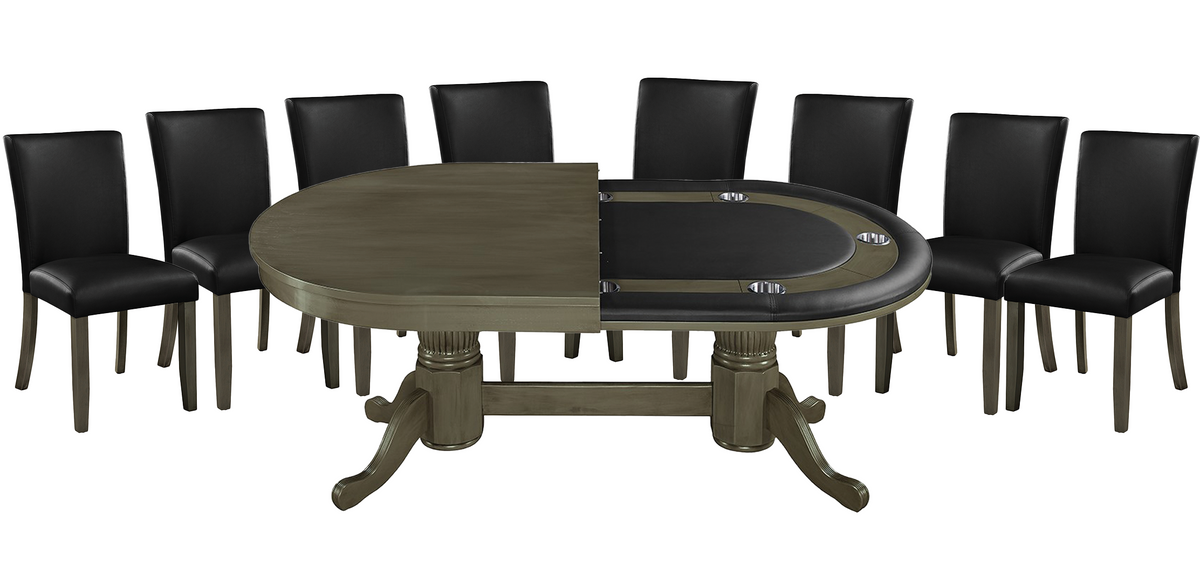 84" TEXAS HOLD'EM GAME TABLE - GTBL84SL-WT&GCHR3SL-X8-HALF-SET