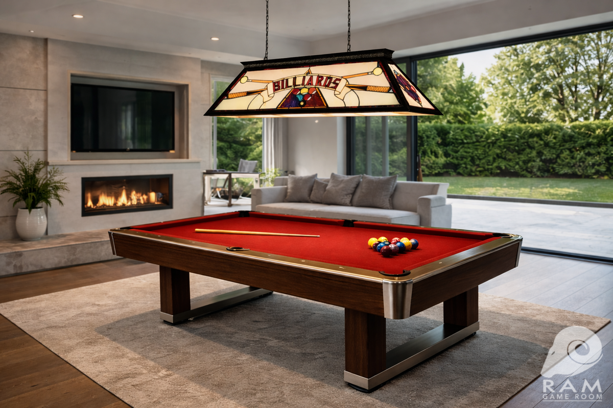44" BILLIARD LIGHT WITH KD FRAME - BILLIARDS KD RED (Modern Luxury Home)