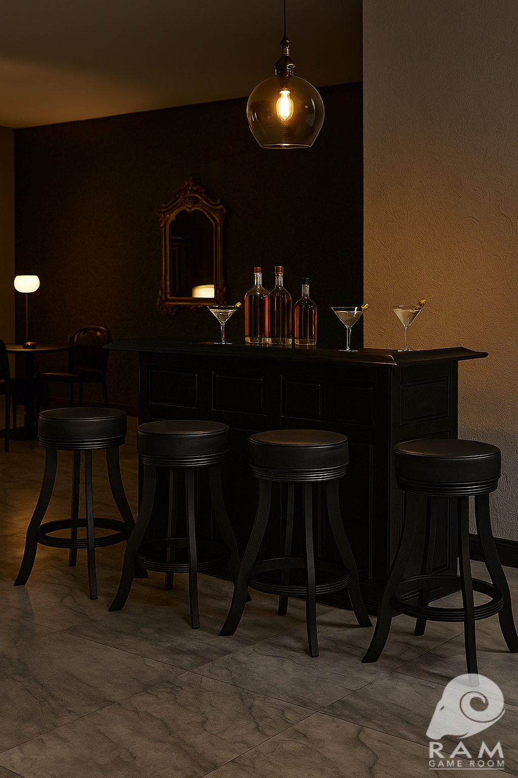 84" DRY BAR - DBAR84 BLK + BSTL BLK x4 2