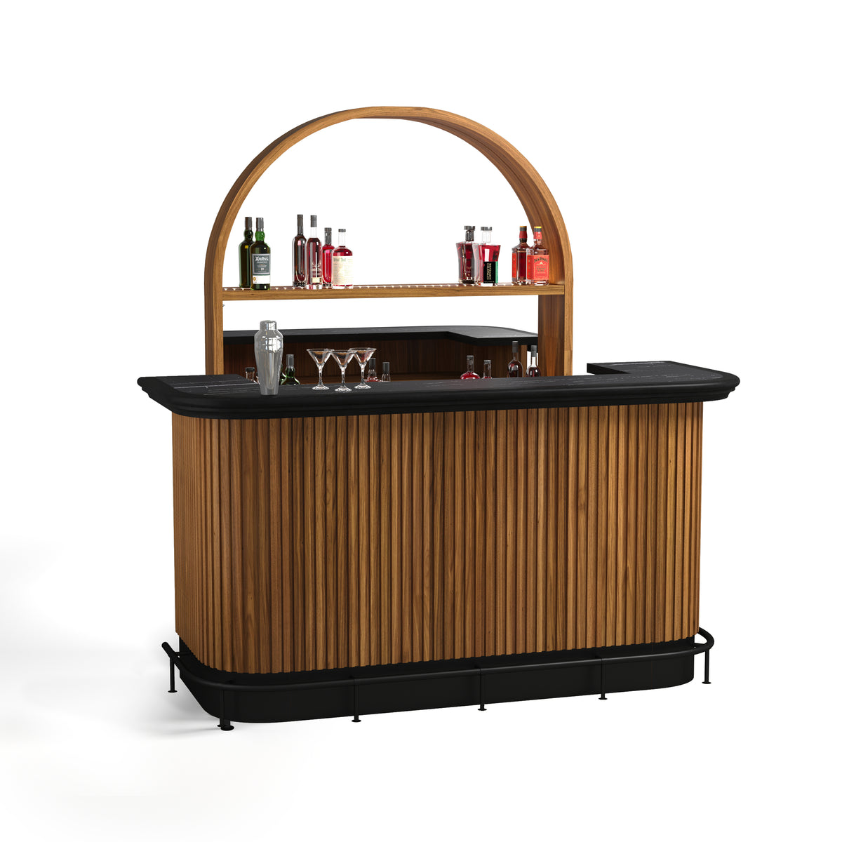 PROHIBITION SERIES BACK BAR - PROBAR84-W and PROBACBAR-W Angled walnut (2)