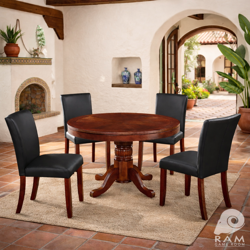48" 2 IN 1 GAME TABLE - GTBL48 ET + GCHR3 ET DINING SET 2