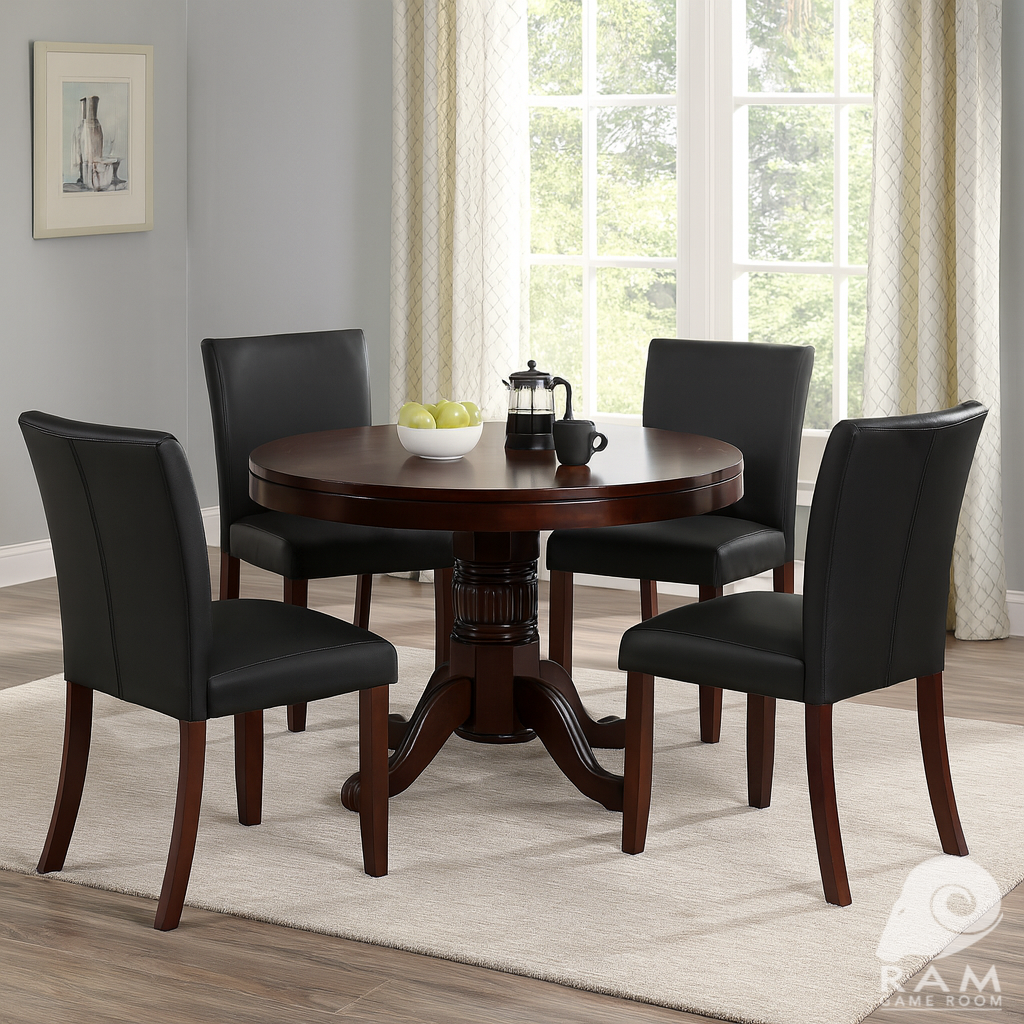 48" 2 IN 1 GAME TABLE - GTBL48 CAP + GCHR3 CAP DINING SET