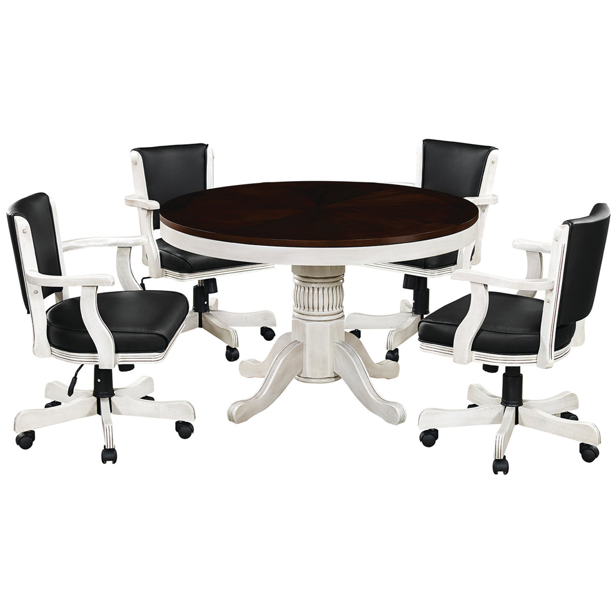 48" 2 IN 1 GAME TABLE - GTBL48-AW+GCHR2-AW-DINING-SET