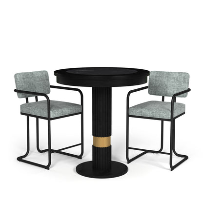 PROHIBITION SERIES PUB TABLE - PROBUB-B with PROBSTL2ARMS-GRY