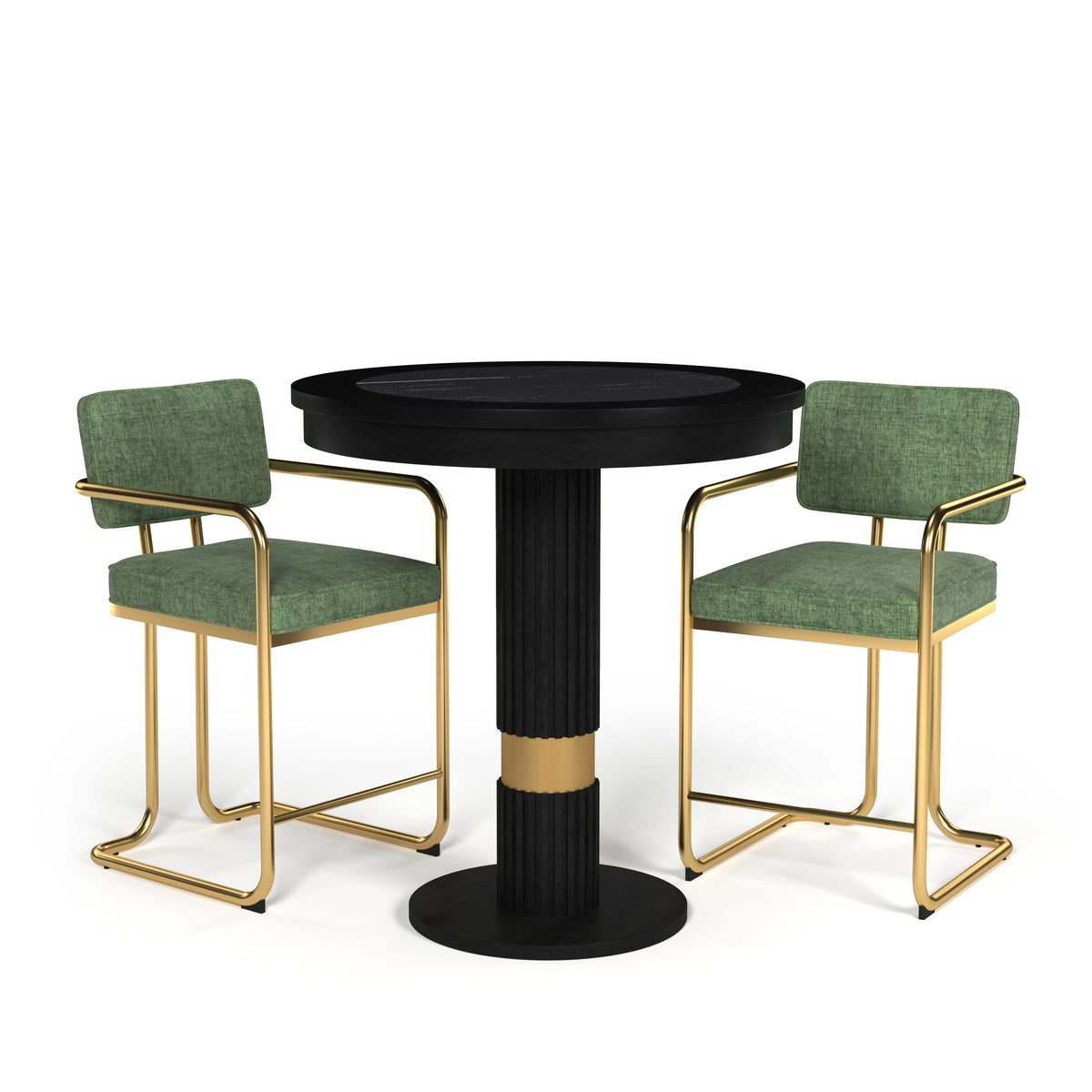 PROHIBITION SERIES BARSTOOL W/ARMS - PROPUB-B with PROBSTL2ARMS-GRN