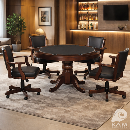 48" 2 IN 1 GAME TABLE - GTBL48 CAP + GCHR2 CAP x4 GAME SET (MODERN HOTEL)