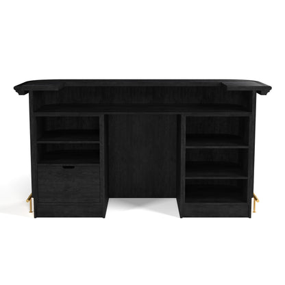 PROHIBITION SERIES 84" COCKTAIL BAR - PROBAR84-B Back white