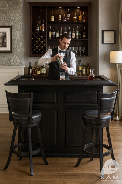 60" DRY BAR - DBAR60 BLK + BBSTL BLK x2 2