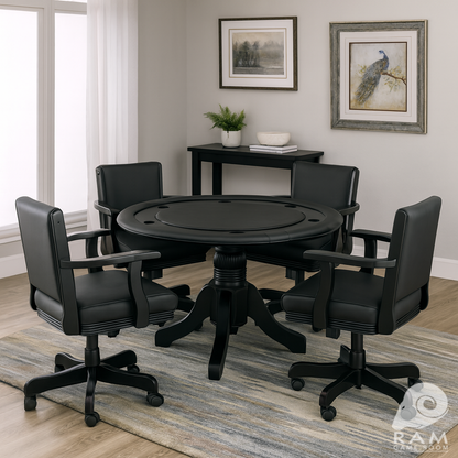 SWIVEL GAME CHAIR - GTBL60 BLK + GCHR2 BLK x4 GAME