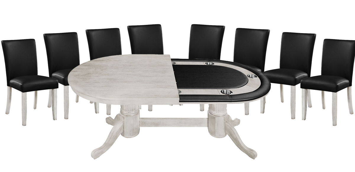DINING TOP FOR 84" TEXAS HOLD'EM GAME TABLE - GTBL84AW-WT&GCHR3AW-X8-HALF-SET