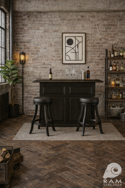 60" DRY BAR - DBAR60 BLK + BSTL BLK x2 3 (NO LIGHT)