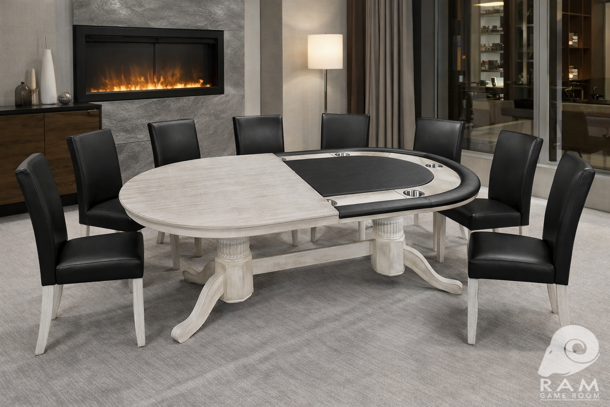 DINING TOP FOR 84" TEXAS HOLD'EM GAME TABLE - GTBL84 AW + GCHR3 AW x8 HALF SET