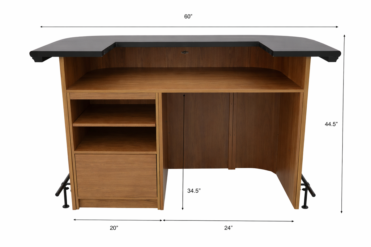 PROHIBITION SERIES 60" COCKTAIL BAR - 60 Cocktail Bar with Dims - back view